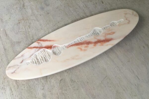 Frequency of Pluto, 2024, rose marble, 43x16x3 cm